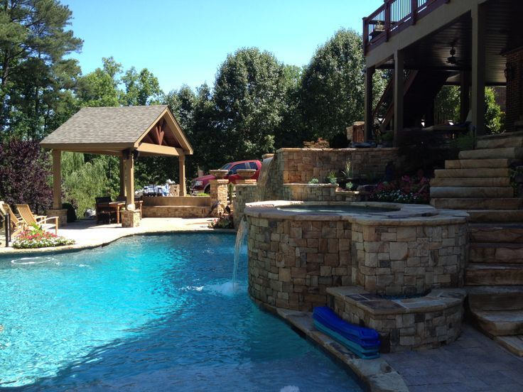 Outdoor Living Space with Pool by Sugar Hill Outdoors