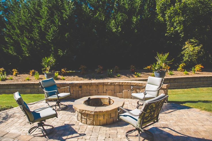 Outdoor Living Space with Fire Pit by Sugar Hill Outdoors