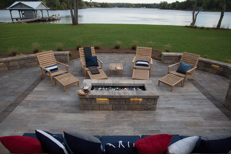 Outdoor Living Space on a Lake by Sugar Hill Outdoors