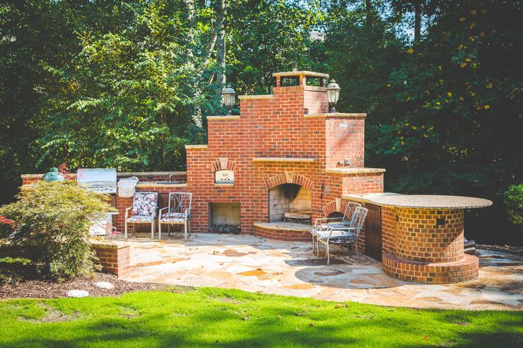 Outdoor Living Space with Fireplace by Sugar Hill Outdoors