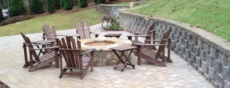 Outdoor Living Space with Fire Pit by Sugar Hill Outdoors