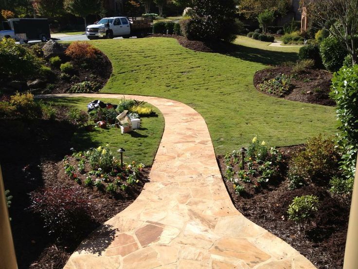 Custom Walkway with Landscaping by Sugar Hill Outdoors