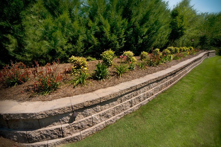 Landscaping with Retaining Wall by Sugar Hill Outdoors