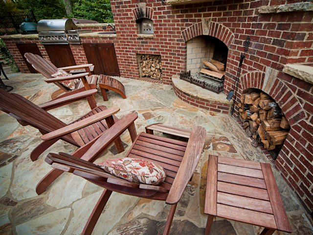 Montville Outdoor Living Space with Fireplace and Grill by Sugar Hill Outdoors
