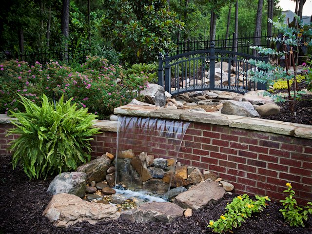 Montville Landscaping with Water Feature by Sugar Hill Outdoors