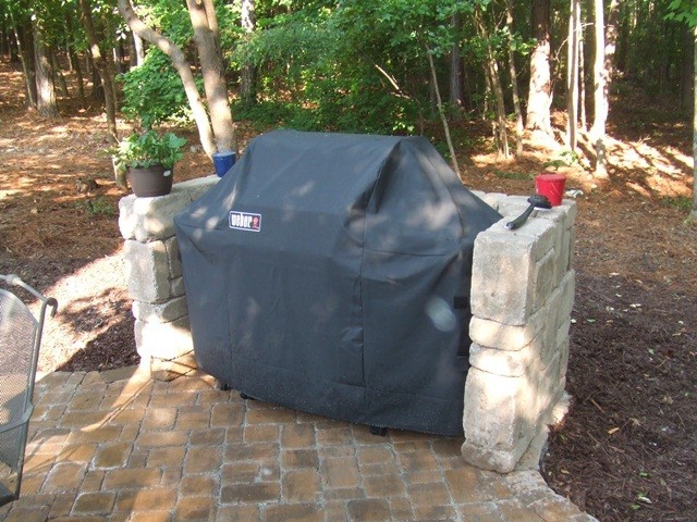 Stacked Stone Enclosure for Grill by Sugar Hill Outdoors