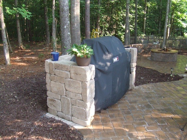 Stacked Stone Enclosure for Grill by Sugar Hill Outdoors
