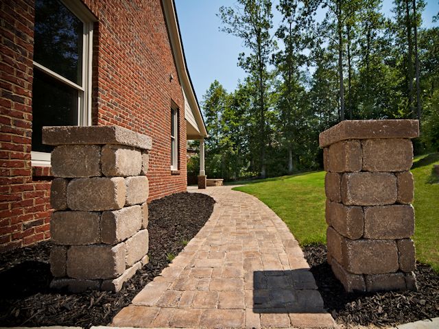 Stone Walkway with Column Monuments by Sugar Hill Outdoors